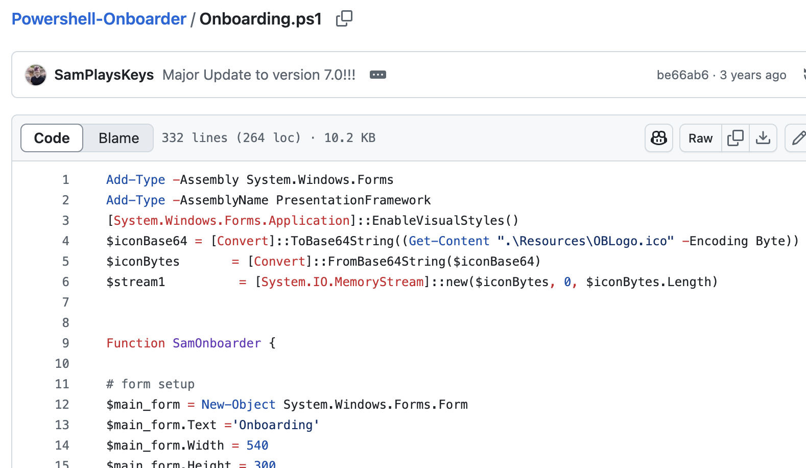 PowerShell Onboarder GUI Preview